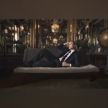 Environmental portrait of man in tuxedo by Chicago photographer Michael Schacht